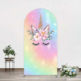 Aperturee Aperturee Unicorn Rainbow Girls Birthday Arch Backdrop